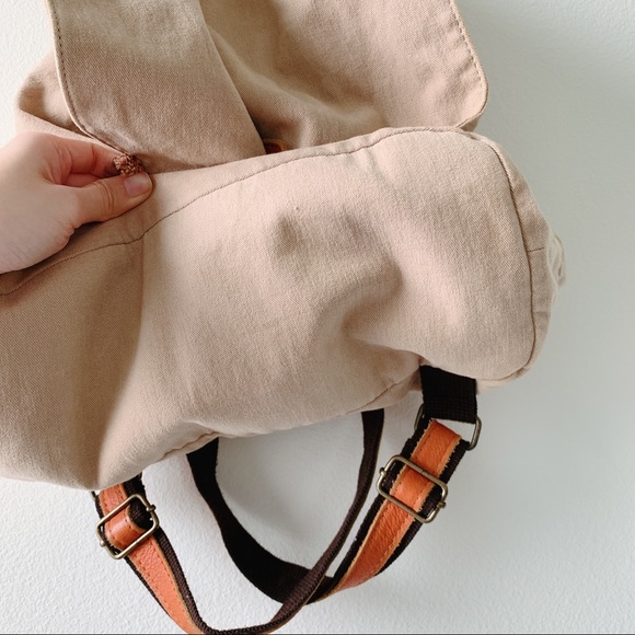 【SOLD】Korean Vintage khkai canvas Backpack - Picture 9 of 9